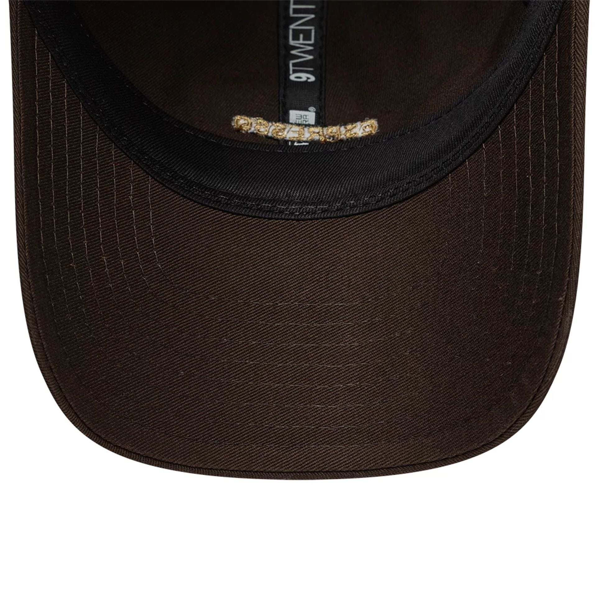 This is a  New Era Slogan Espresso Dark Brown 9TWENTY Adjustable Cap 7