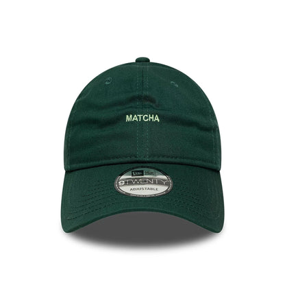 This is a  New Era Slogan Matcha Dark Green 9TWENTY Adjustable Cap 2