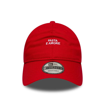 This is a  New Era Slogan Pasta E Amore Red 9TWENTY Adjustable Cap 2