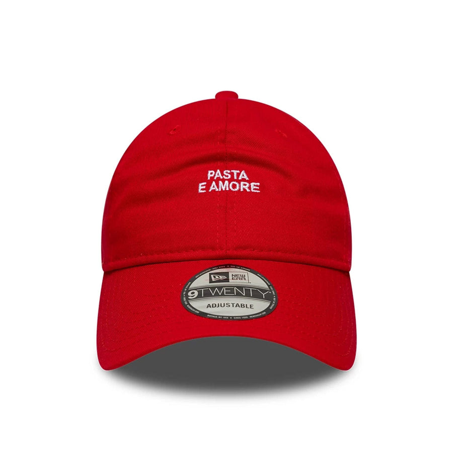 This is a  New Era Slogan Pasta E Amore Red 9TWENTY Adjustable Cap 2