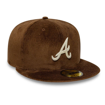This is a Atlanta Braves MLB Cord Dark Brown 59FIFTY Fitted Cap 3