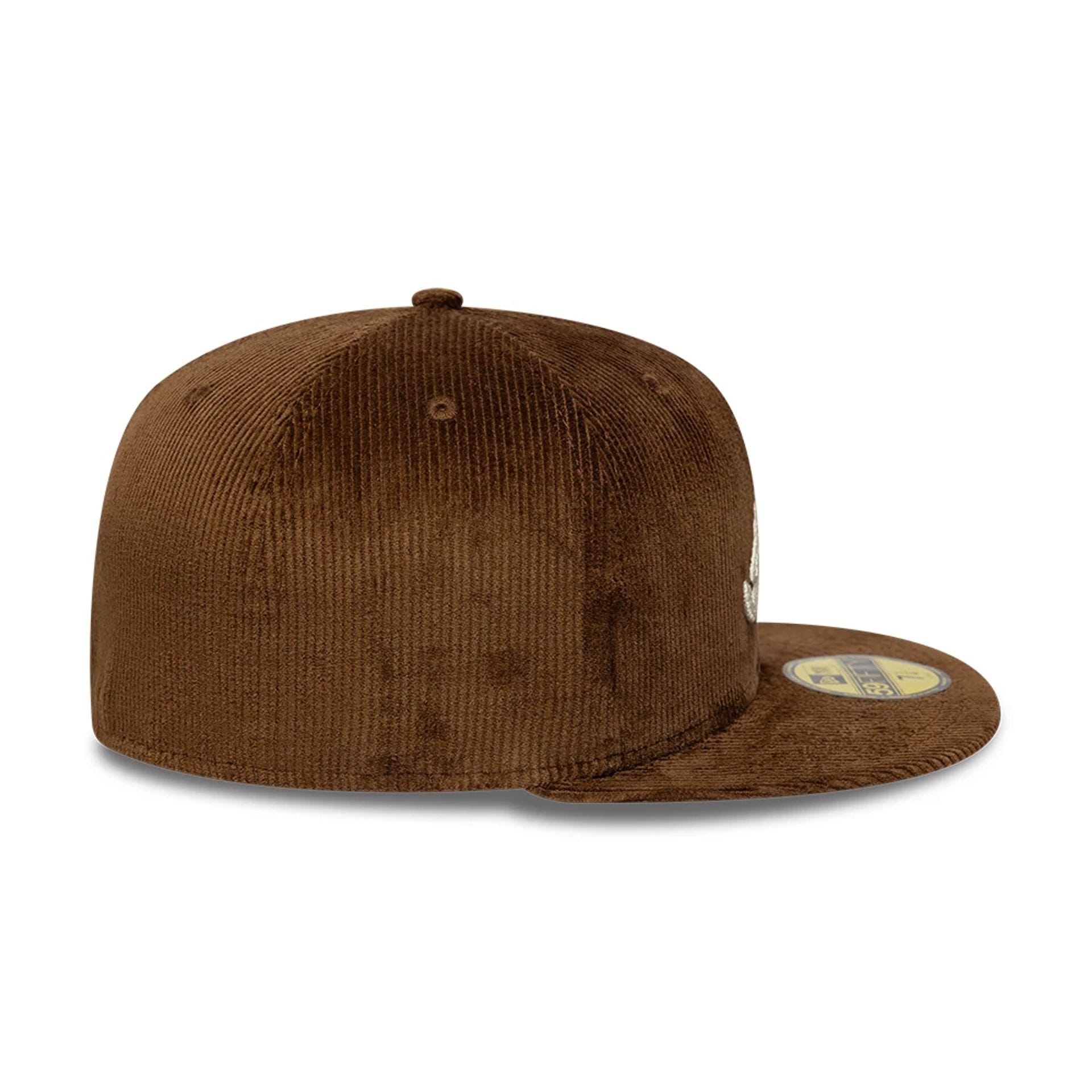 This is a Atlanta Braves MLB Cord Dark Brown 59FIFTY Fitted Cap 6