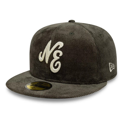 This is a  New Era Cord Dark Green 59FIFTY Fitted Cap 1
