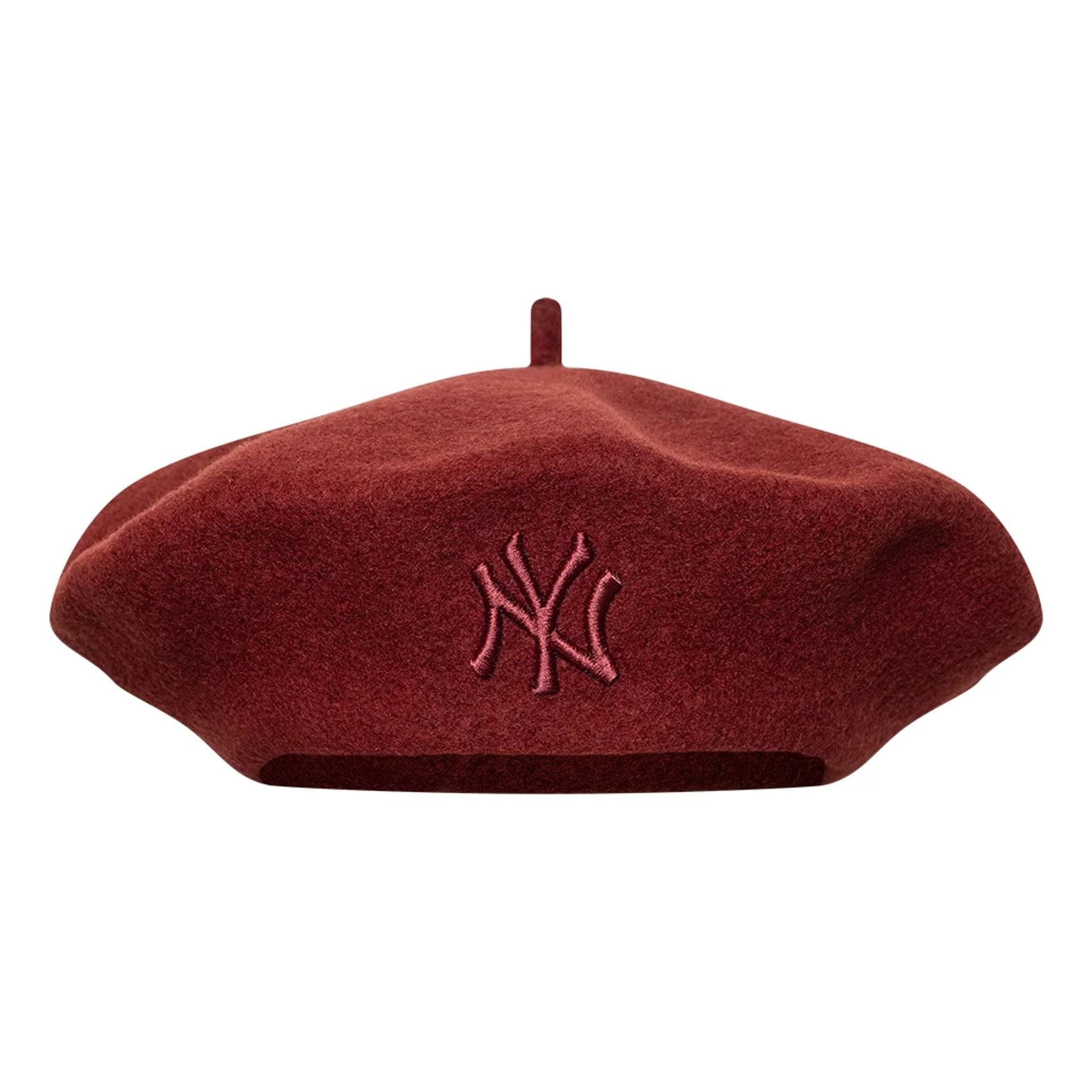 This is a New York Yankees Womens MLB Wool Dark Red Beret  2