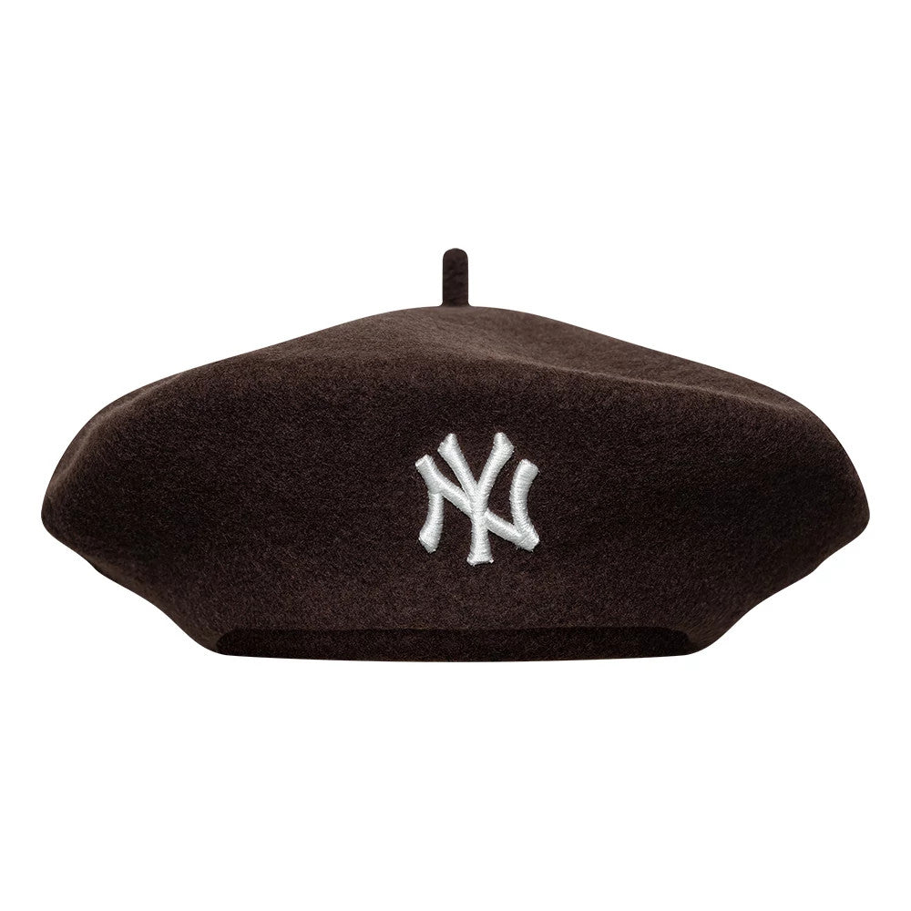 This is a New York Yankees Womens MLB Wool Dark Brown Beret 2