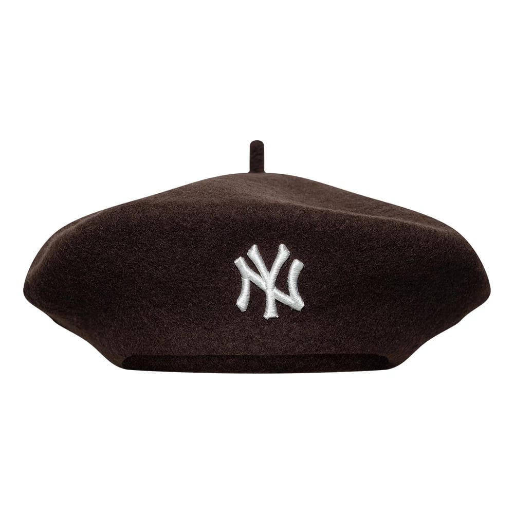 This is a New York Yankees Womens MLB Wool Dark Brown Beret 2