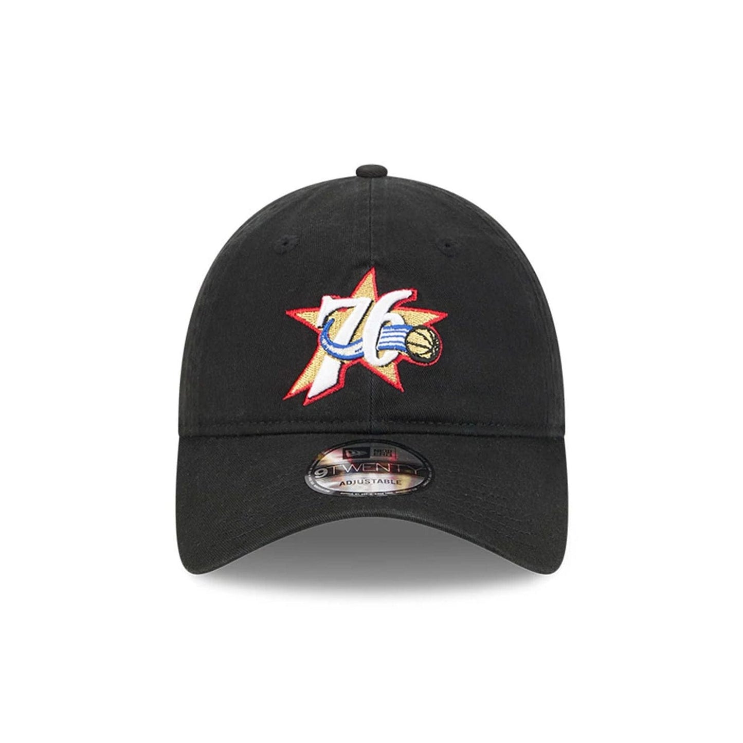 Pictured is this NBA Classic Philadelphia 76ers 9TWENTY Adjustable cap in black. 2