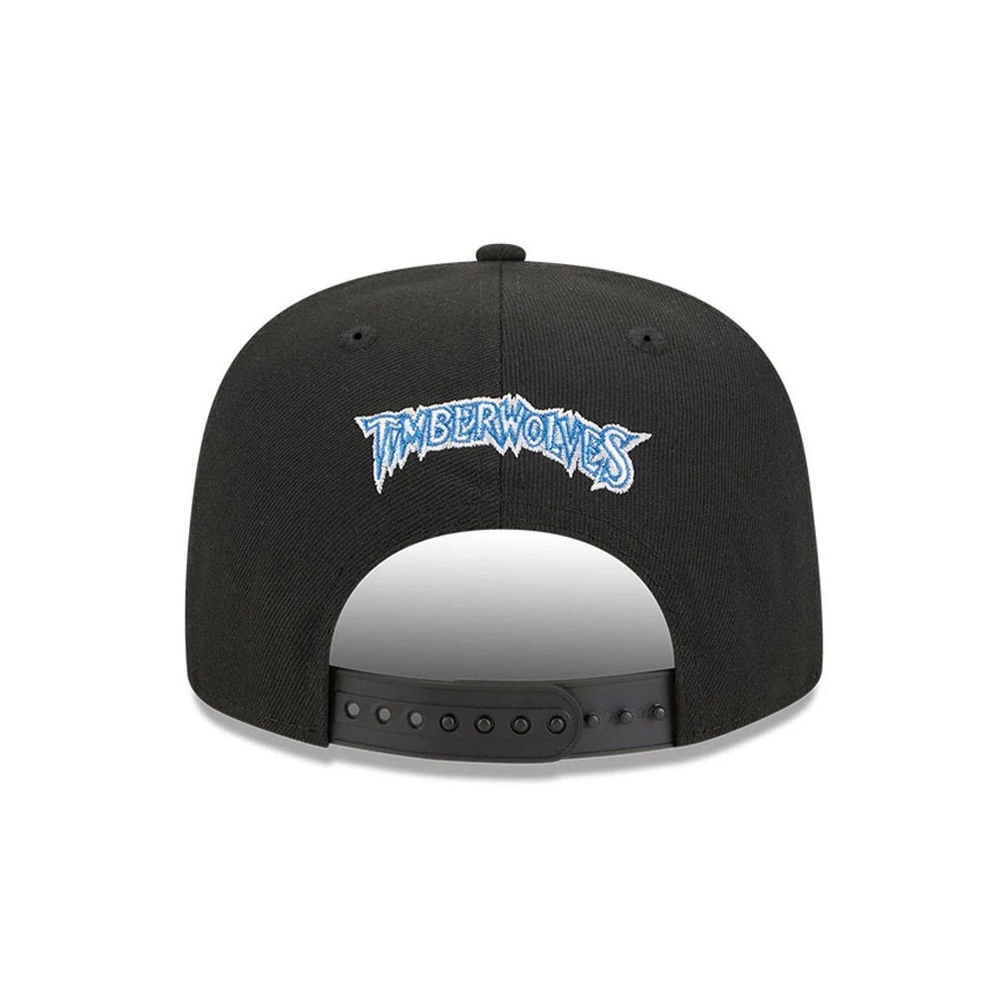 Pictured is this NBA Classic Minnesota Timberwolves 9FIFTY A-Frame Snapback Adjustable cap in black. 5