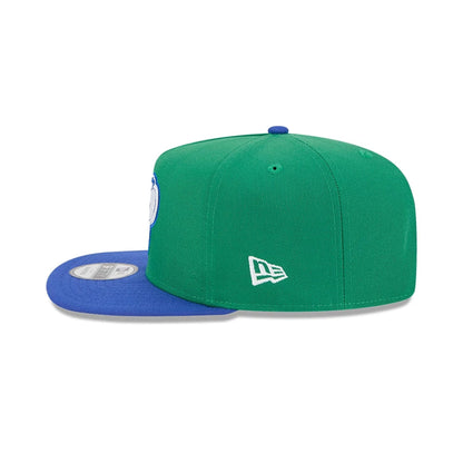 Pictured is this NBA Classic Dallas Mavericks 9FIFTY A-Frame Snapback Adjustable cap in green. 7