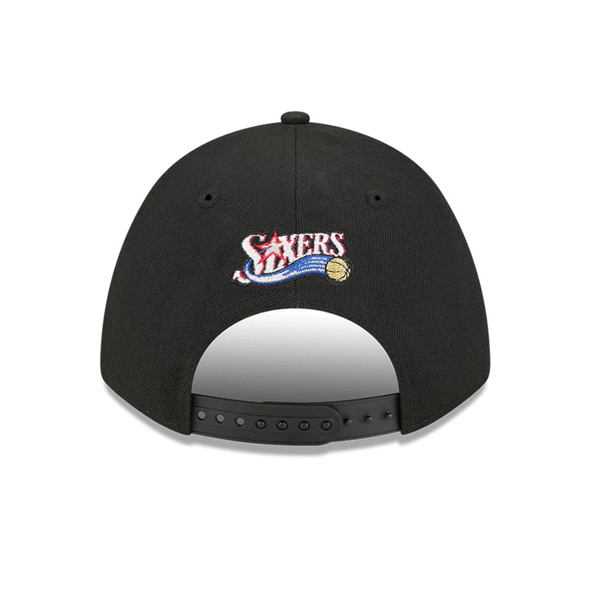 Pictured is this NBA Classic Philadelphia 76ers 9FORTY M-Crown Adjustable cap in black. 4