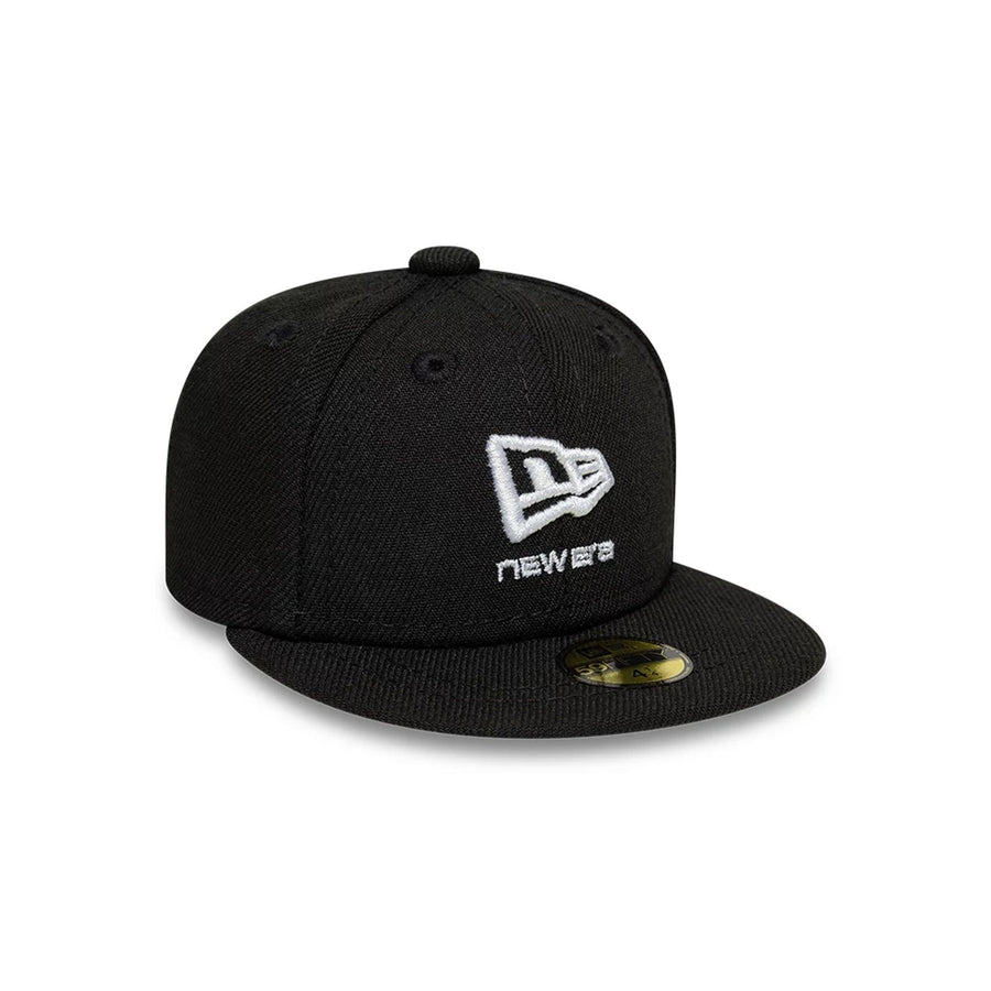 Pictured is this New Era Flag Logo Mini 59FIFTY Fitted cap in black. 3