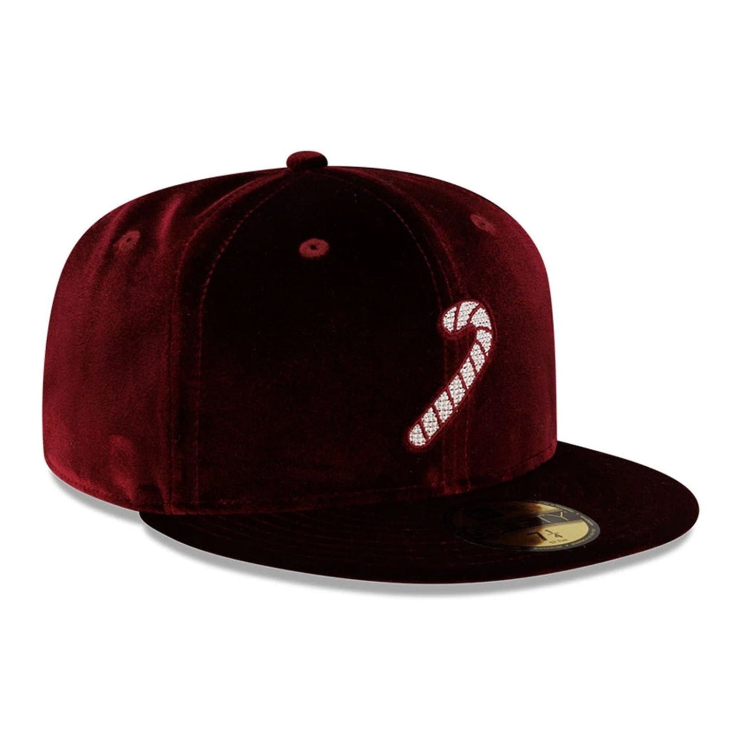Pictured is this New Era Holiday Essentials 59FIFTY Fitted cap in dark red. 3