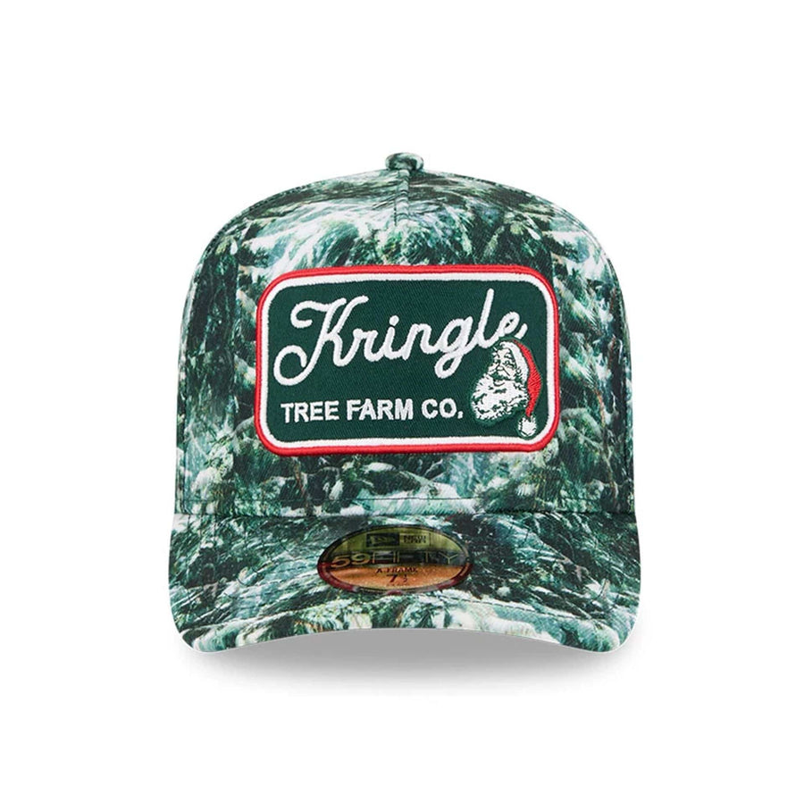 Pictured is this New Era Holiday Essentials 59FIFTY A-Frame Fitted cap in dark green. 3