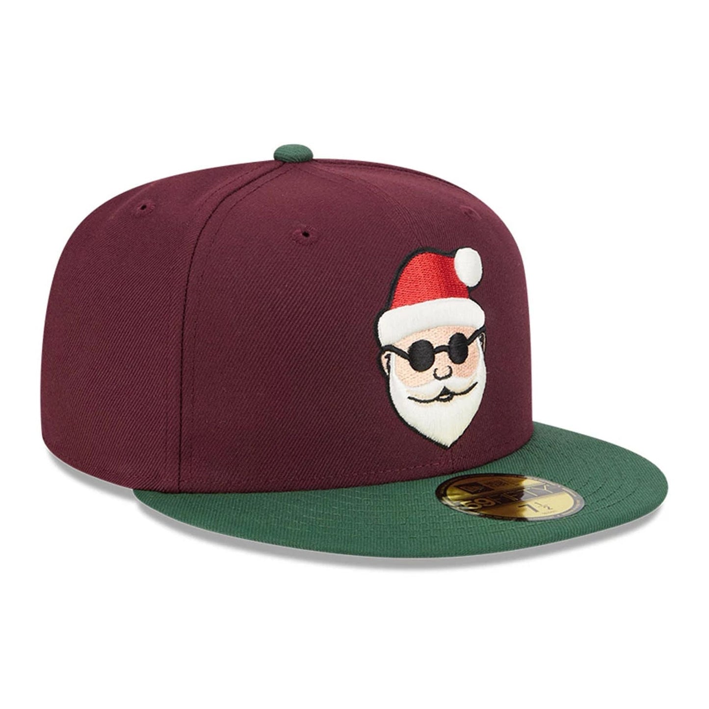 Pictured is this New Era Holiday Essentials 59FIFTY Fitted cap in dark red. 4