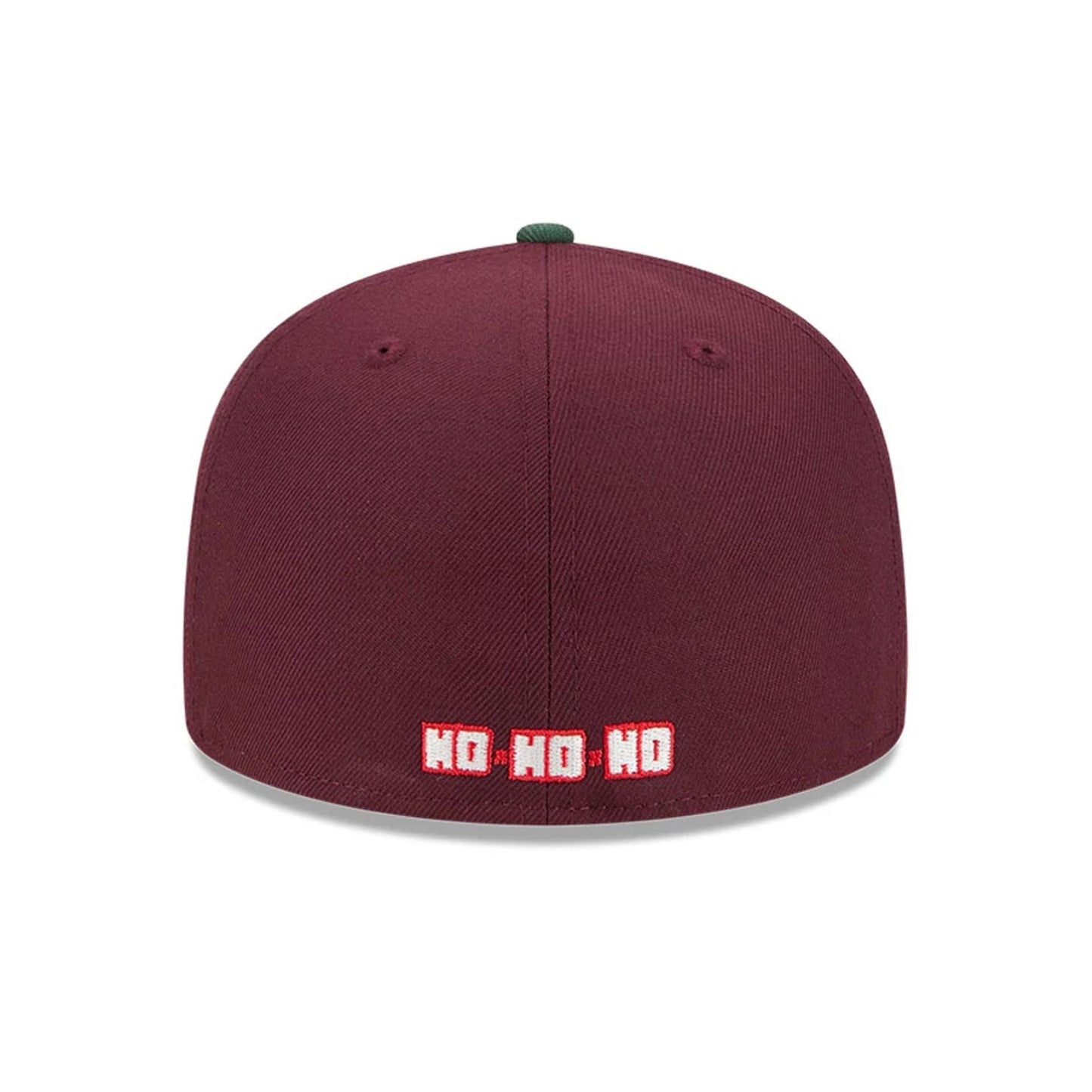 Pictured is this New Era Holiday Essentials 59FIFTY Fitted cap in dark red. 3