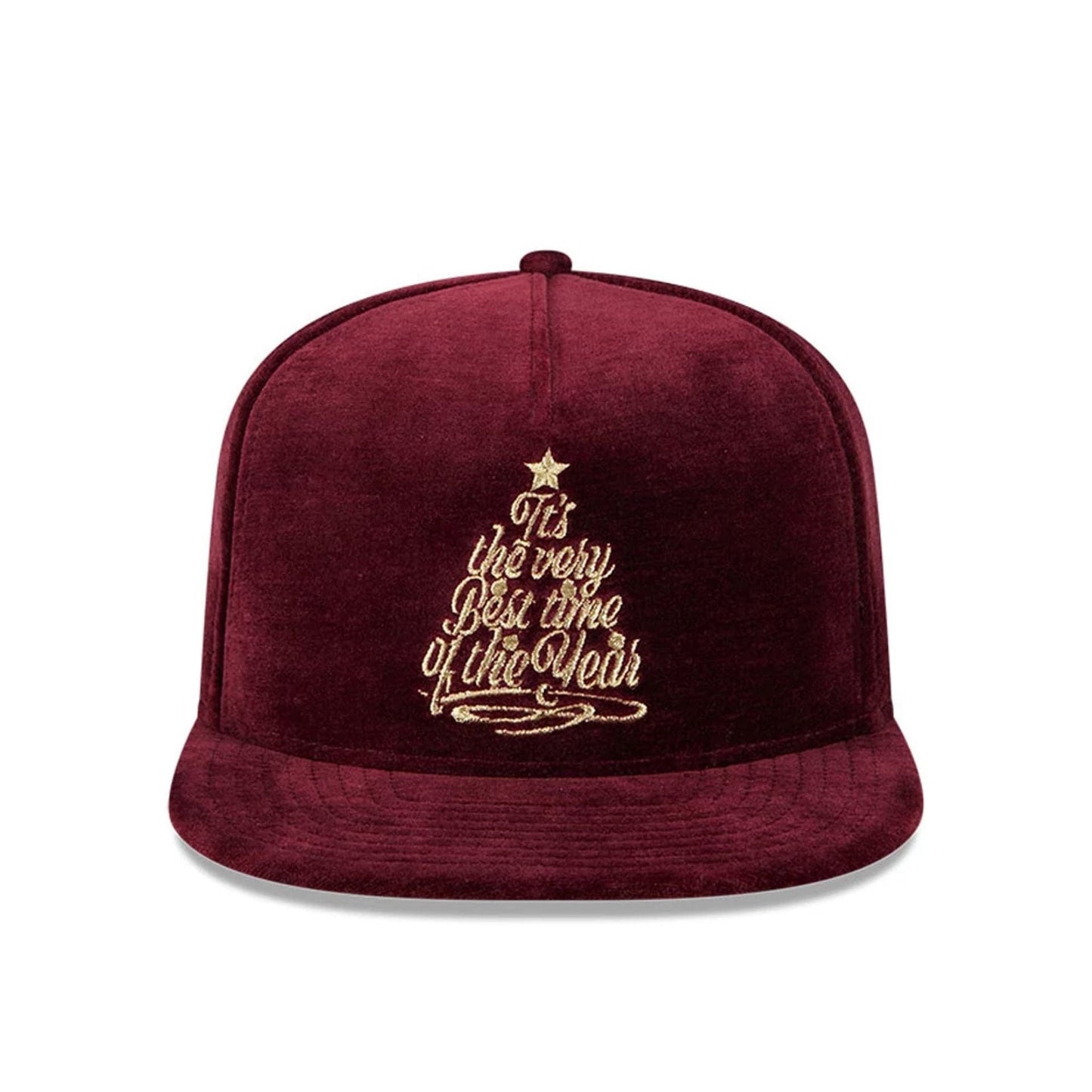 Pictured is this New Era Holiday Essentials 9FIFTY A-Frame Snapback cap in dark purple. 3