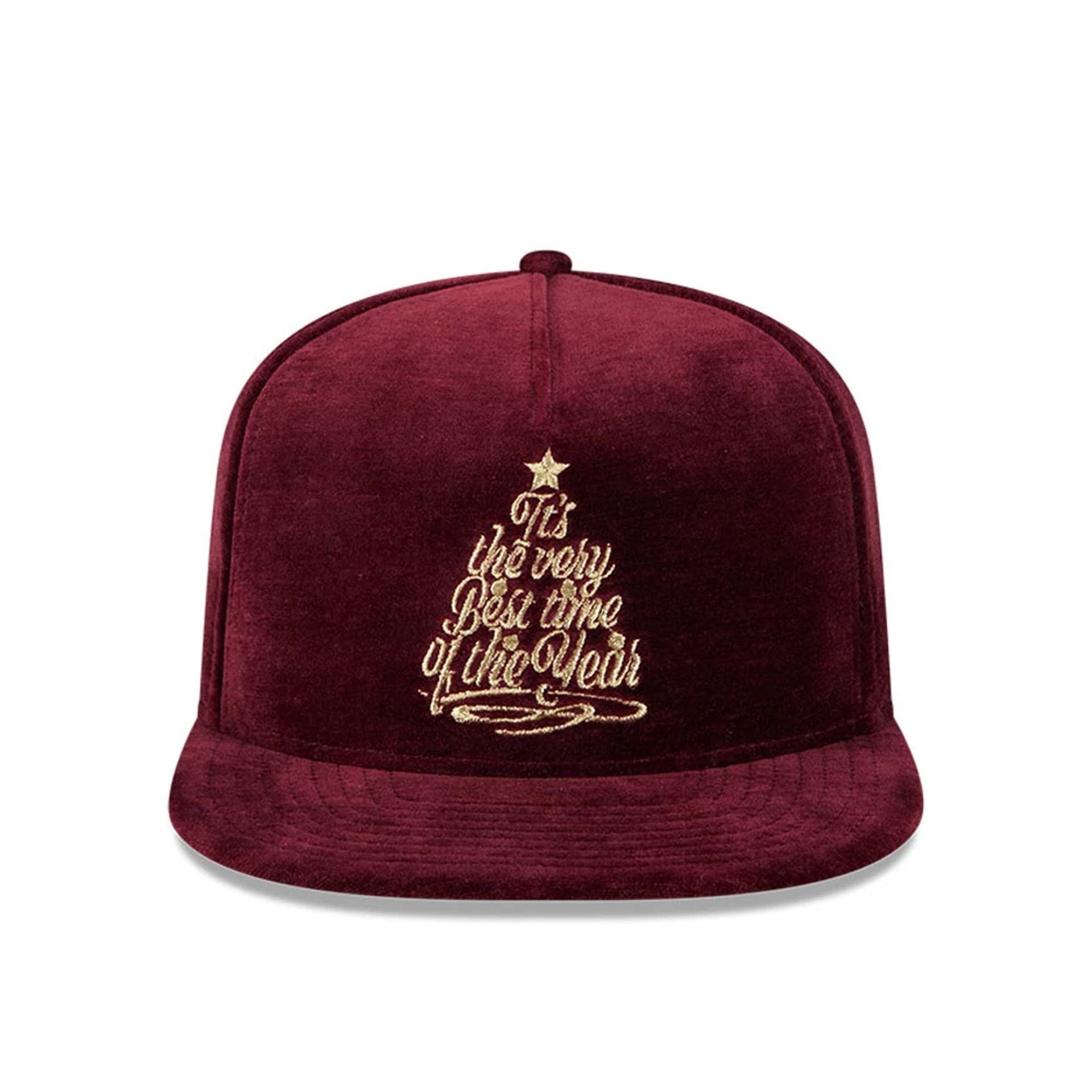 Pictured is this New Era Holiday Essentials 9FIFTY A-Frame Snapback cap in dark purple. 3