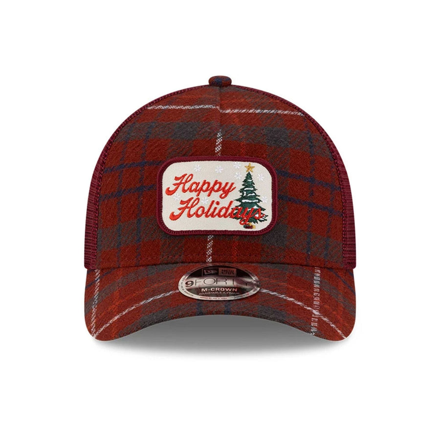 Pictured is this New Era Holiday Essentials 9FORTY M-Crown A-Frame cap in open red. 3