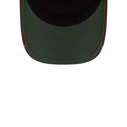 Pictured is this New Era Holiday Essentials 9FORTY M-Crown A-Frame cap in open red. 2