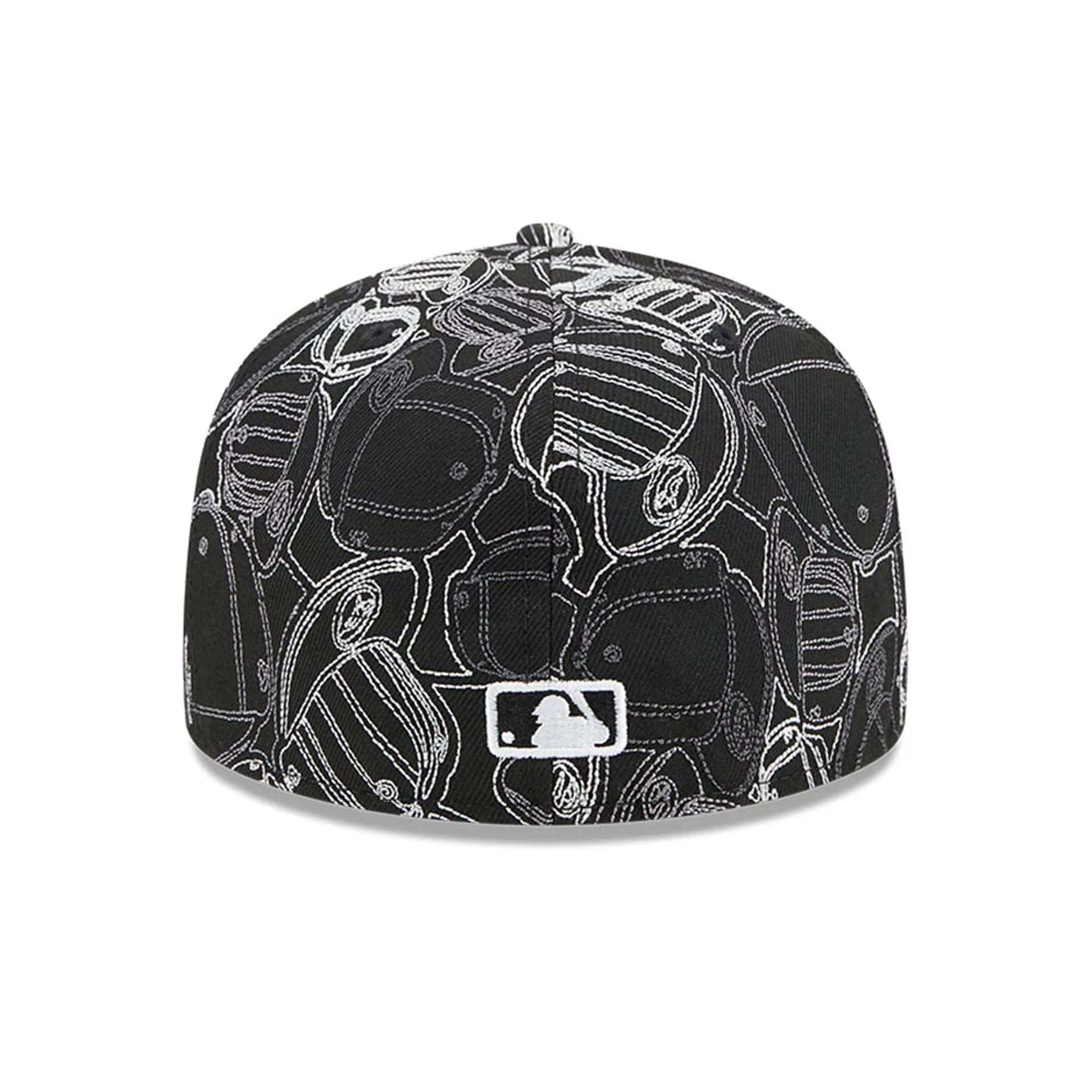 Pictured is this MLB Cap Scramble San Diego Padres 59FIFTY Fitted cap in black. 5