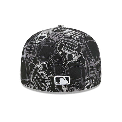 Pictured is this MLB Cap Scramble San Diego Padres 59FIFTY Fitted cap in black. 5