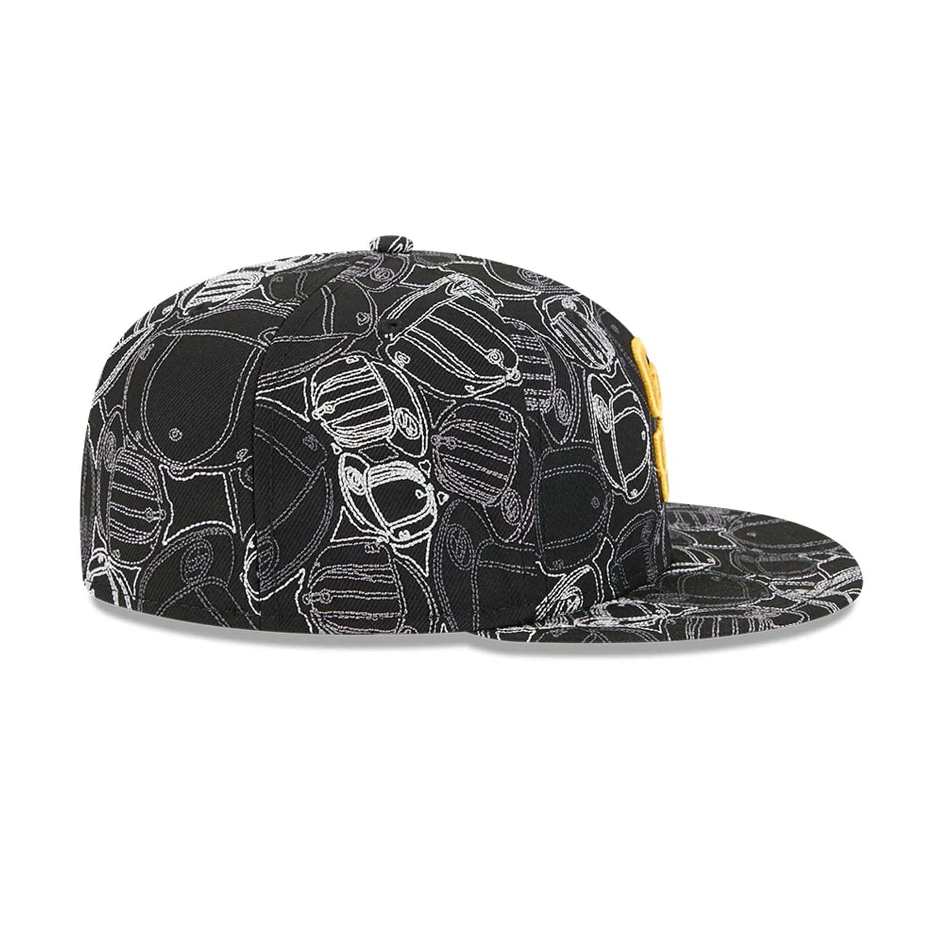 Pictured is this MLB Cap Scramble San Diego Padres 59FIFTY Fitted cap in black. 7