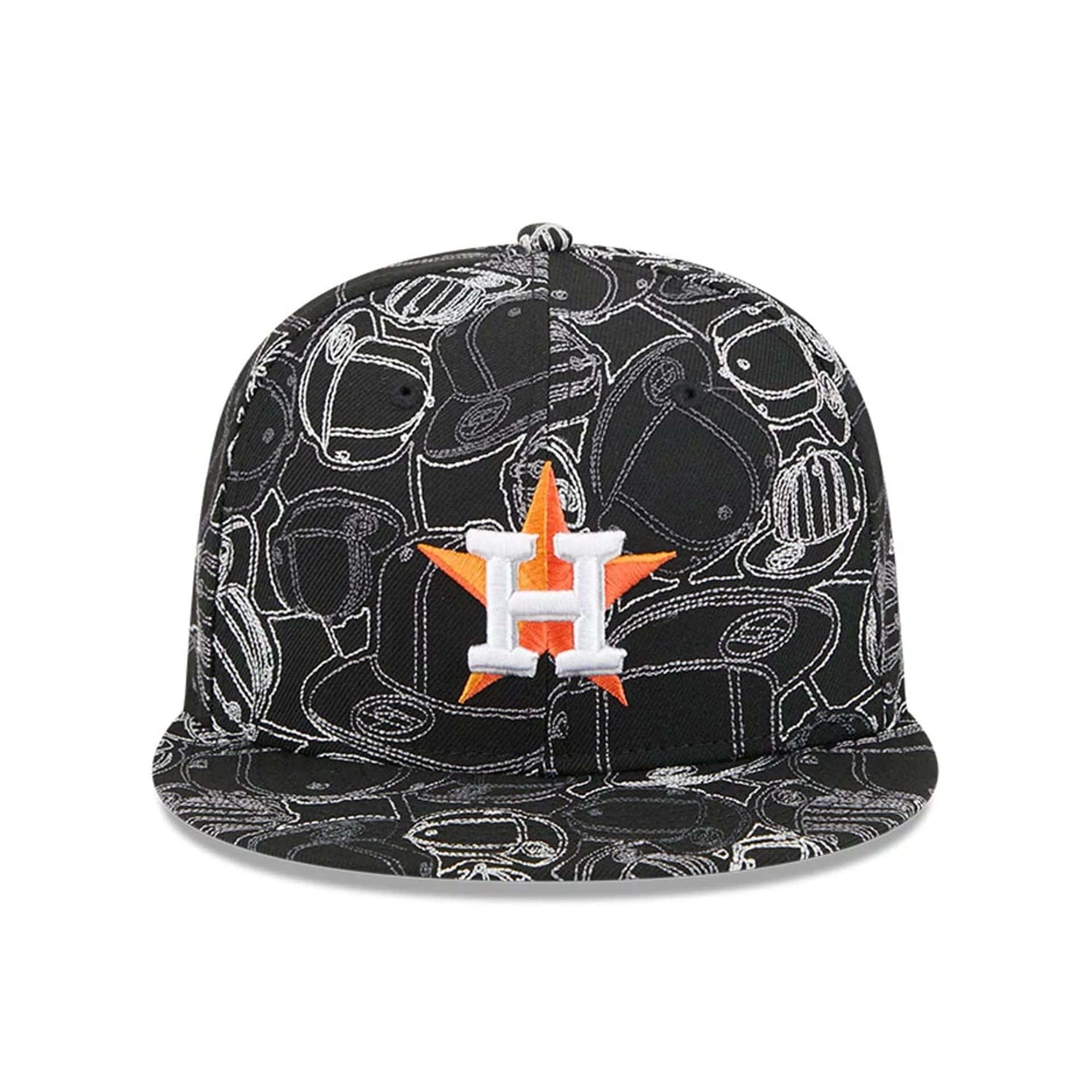 Pictured is this MLB Cap Scramble Houston Astros 59FIFTY Fitted cap in black. 3