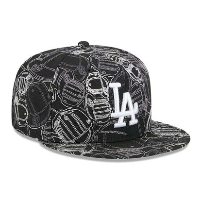 Pictured is this MLB Cap Scramble LA Dodgers 59FIFTY Fitted cap in black. 4