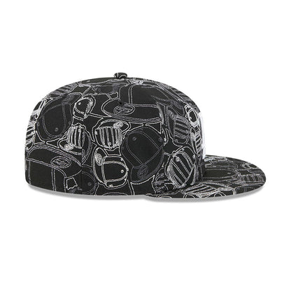 Pictured is this MLB Cap Scramble LA Dodgers 59FIFTY Fitted cap in black. 7