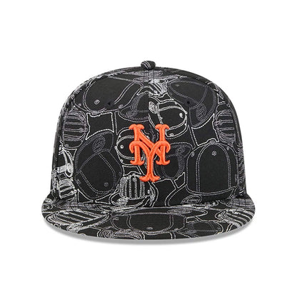 Pictured is this MLB Cap Scramble New York Mets 59FIFTY Fitted cap in black. 3