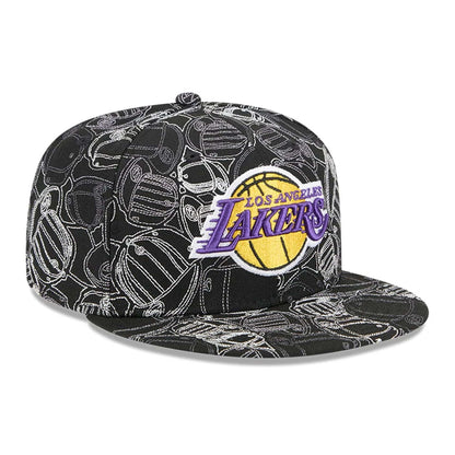 Pictured is this NBA Cap Scramble LA Lakers 59FIFTY Fitted cap in black. 4