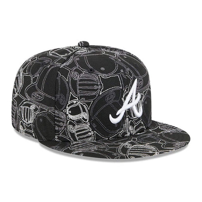 Pictured is this MLB Cap Scramble Atlanta Braves 59FIFTY Fitted cap in black. 4