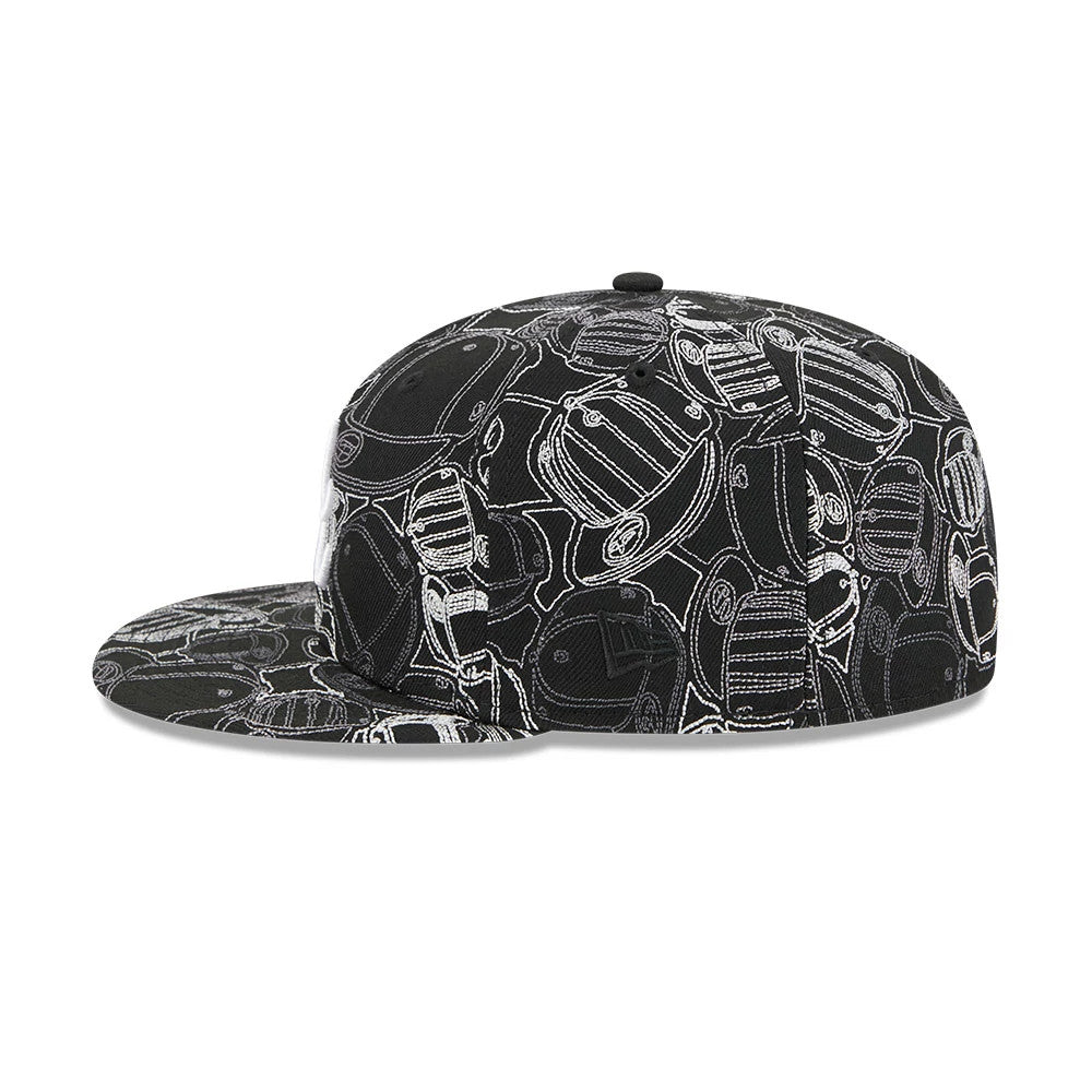 Pictured is this MLB Cap Scramble Atlanta Braves 59FIFTY Fitted cap in black. 6