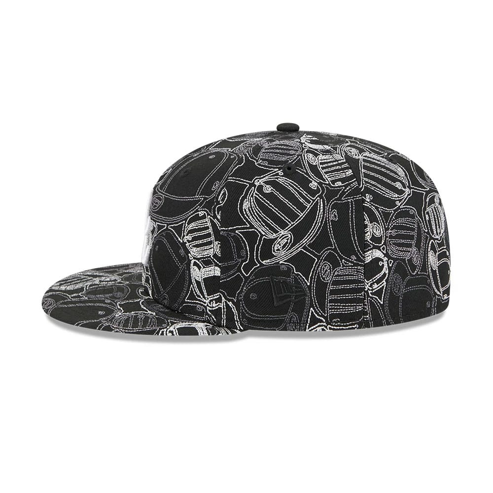 Pictured is this MLB Cap Scramble Atlanta Braves 59FIFTY Fitted cap in black. 6