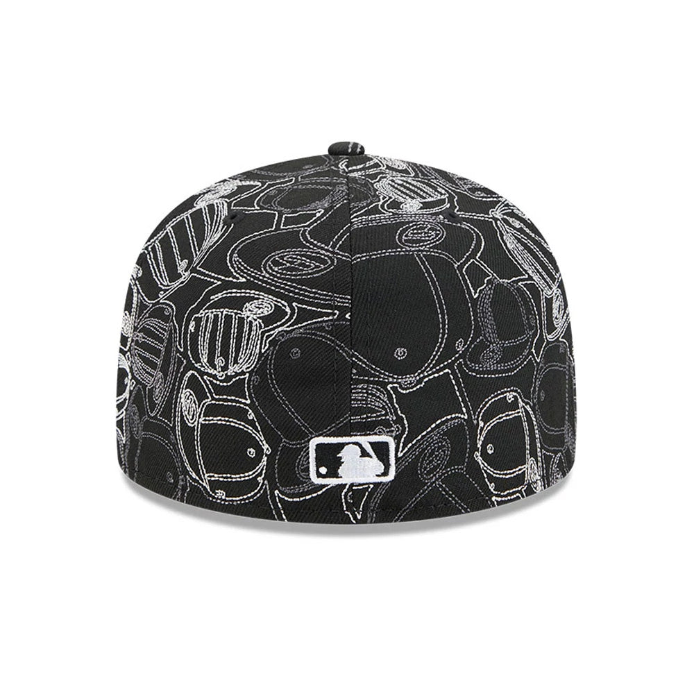 Pictured is this MLB Cap Scramble Atlanta Braves 59FIFTY Fitted cap in black. 5