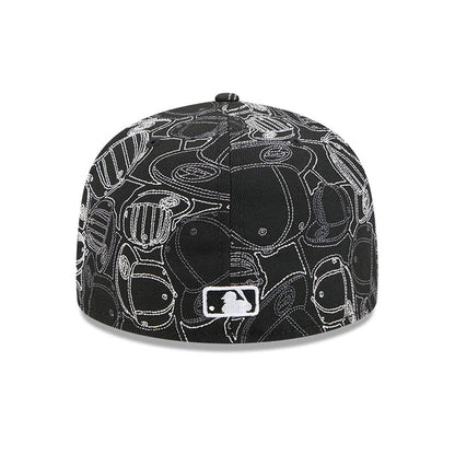 Pictured is this MLB Cap Scramble Atlanta Braves 59FIFTY Fitted cap in black. 5