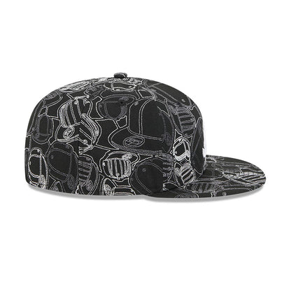 Pictured is this MLB Cap Scramble Atlanta Braves 59FIFTY Fitted cap in black. 7
