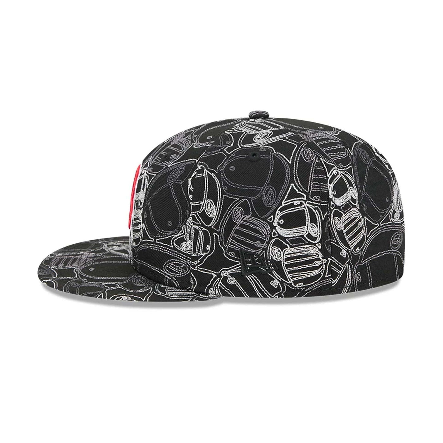 Pictured is this MLB Cap Scramble Boston Red Sox 59FIFTY Fitted cap in black. 6