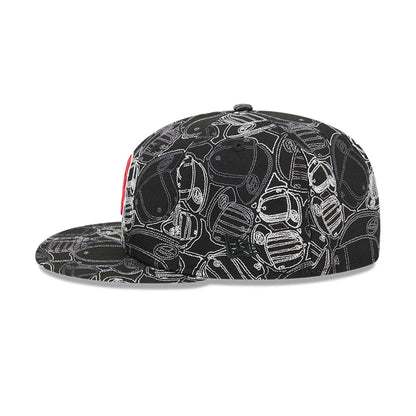 Pictured is this MLB Cap Scramble Boston Red Sox 59FIFTY Fitted cap in black. 6