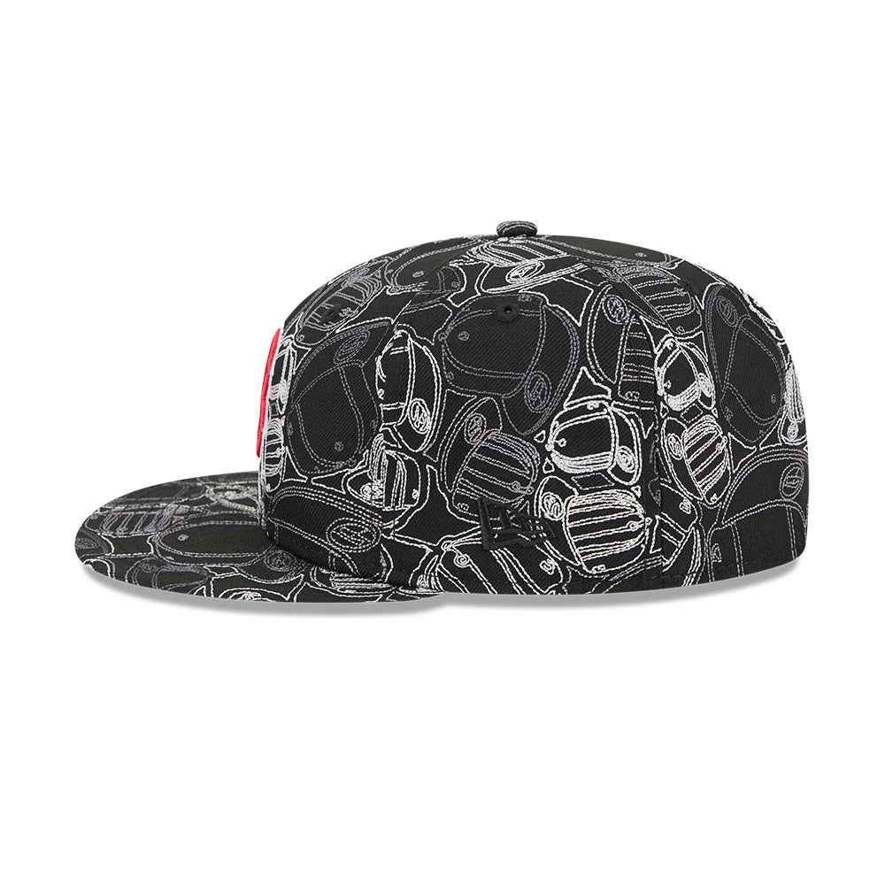Pictured is this MLB Cap Scramble Boston Red Sox 59FIFTY Fitted cap in black. 6