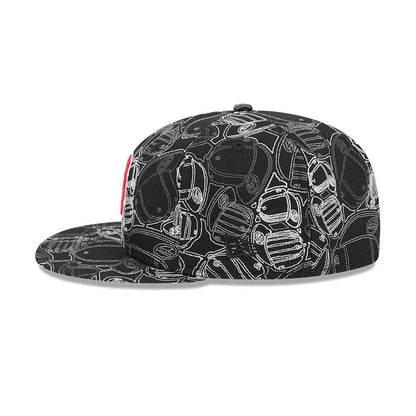 Pictured is this MLB Cap Scramble Boston Red Sox 59FIFTY Fitted cap in black. 6