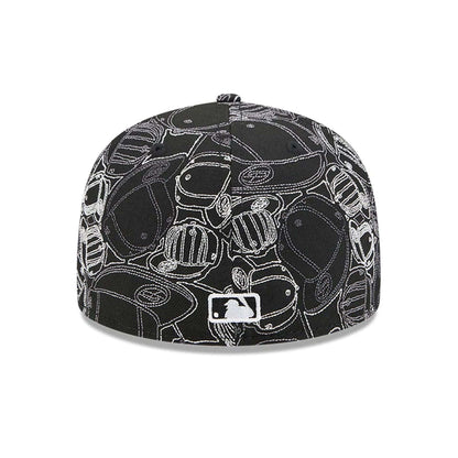 Pictured is this MLB Cap Scramble Boston Red Sox 59FIFTY Fitted cap in black. 5