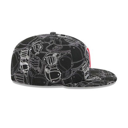 Pictured is this MLB Cap Scramble Boston Red Sox 59FIFTY Fitted cap in black. 7