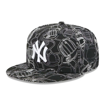 Pictured is this MLB Cap Scramble New York Yankees 59FIFTY Fitted cap in black. 1