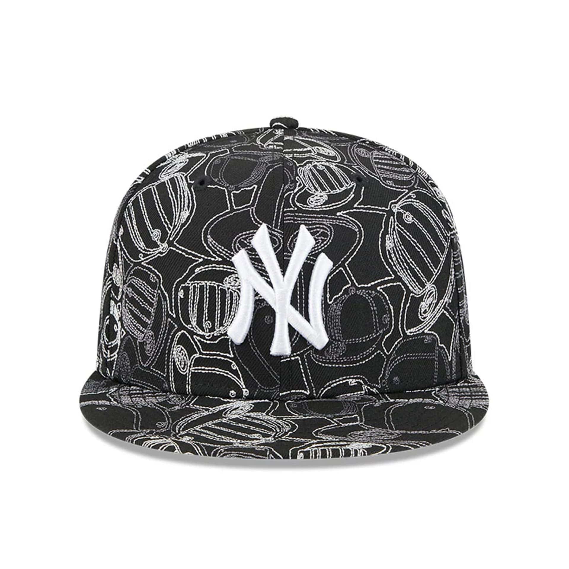 Pictured is this MLB Cap Scramble New York Yankees 59FIFTY Fitted cap in black. 3