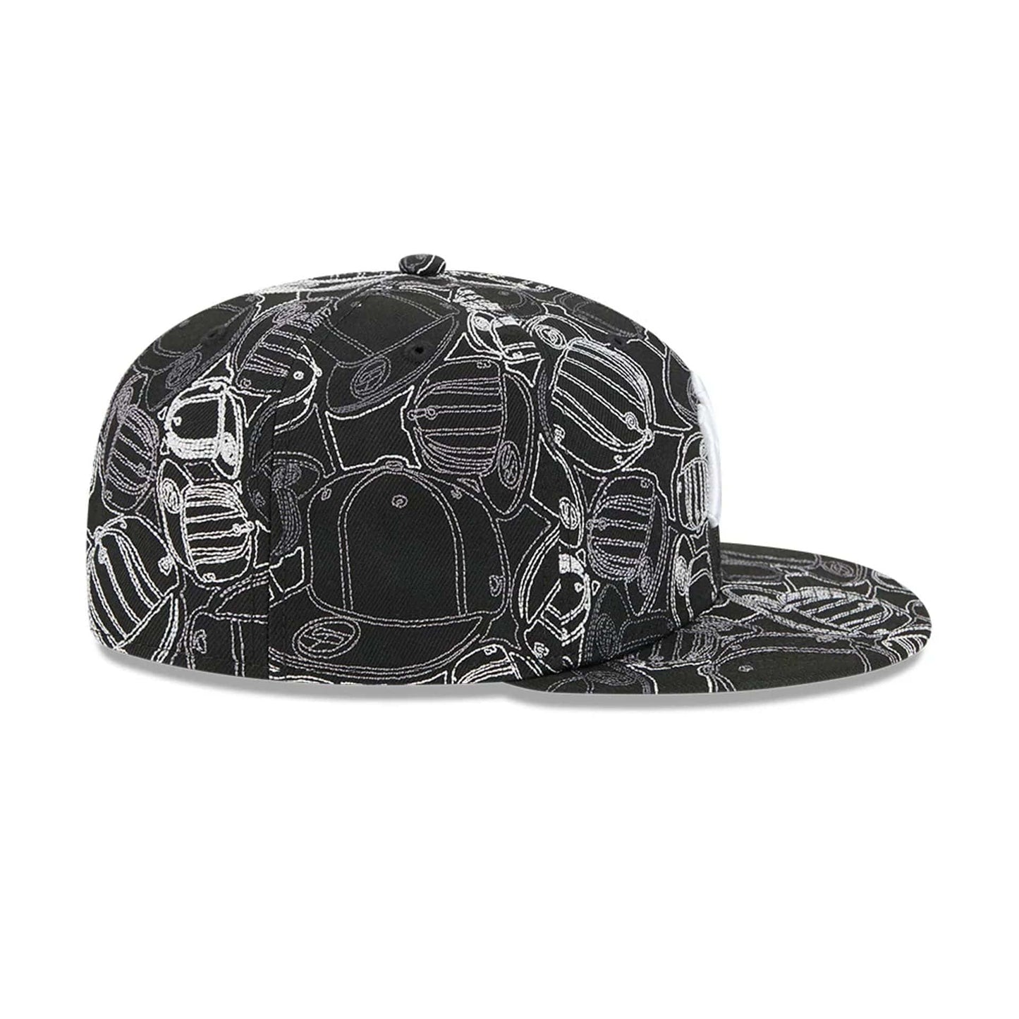 Pictured is this MLB Cap Scramble New York Yankees 59FIFTY Fitted cap in black. 7