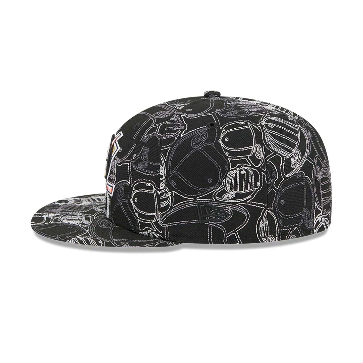 Pictured is this NHL Cap Scramble Anaheim Ducks 59FIFTY Fitted cap in black. 6