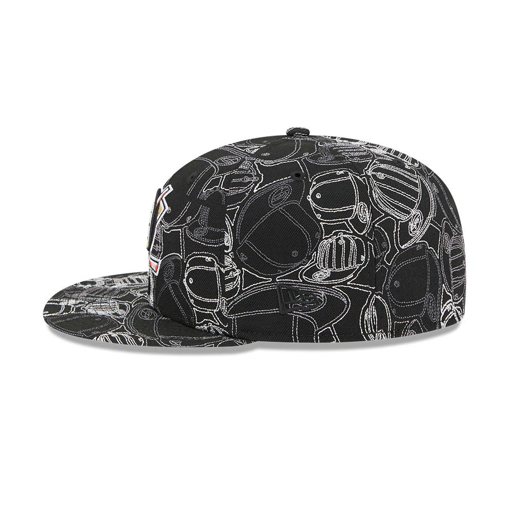 Pictured is this NHL Cap Scramble Anaheim Ducks 59FIFTY Fitted cap in black. 6