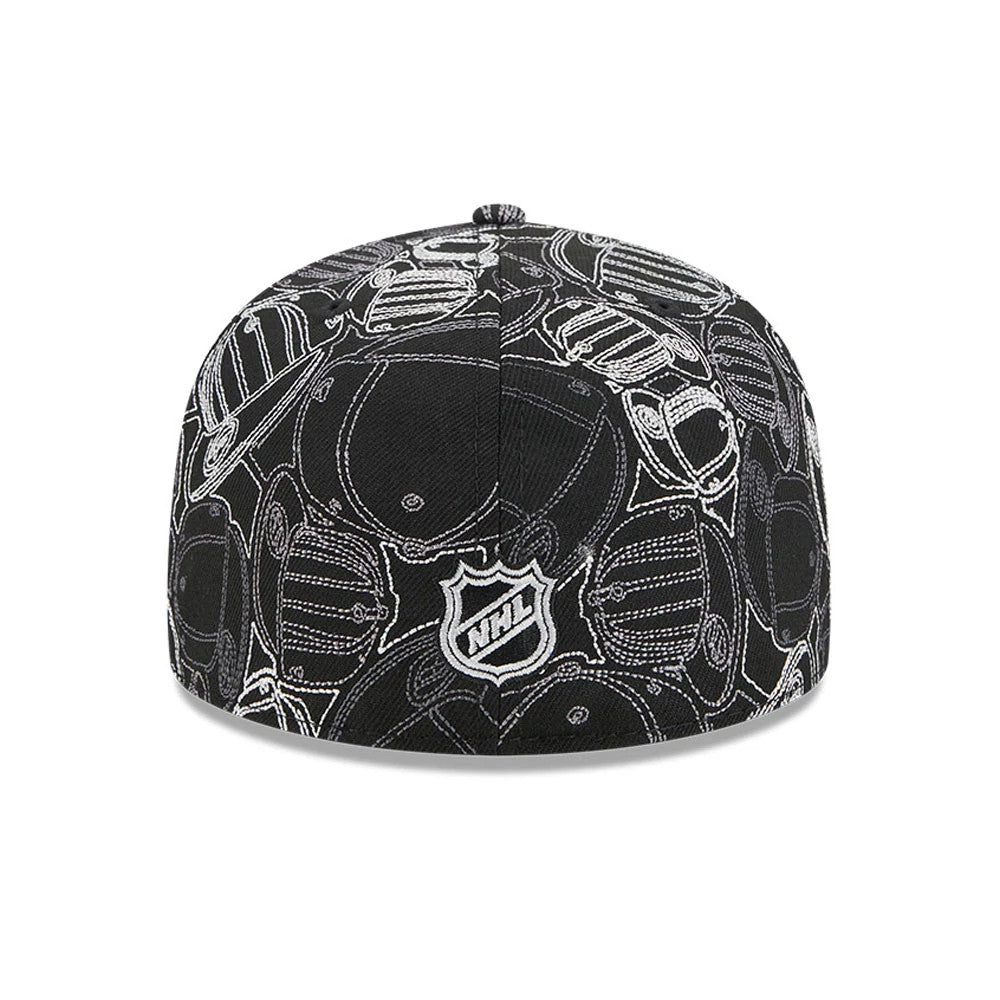Pictured is this NHL Cap Scramble Anaheim Ducks 59FIFTY Fitted cap in black. 5