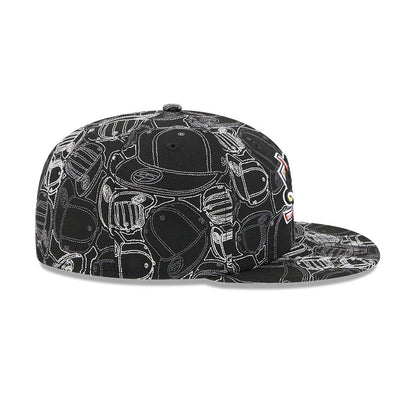 Pictured is this NHL Cap Scramble Anaheim Ducks 59FIFTY Fitted cap in black. 7